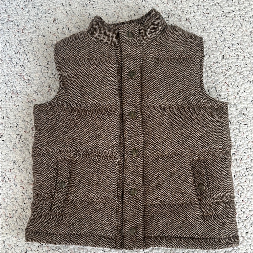 Janie & Jack Kids Stylish Brown Herringbone Vest